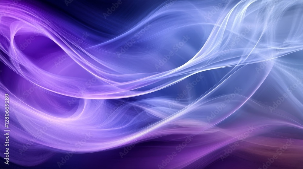 Abstract purple blue light waves, swirling motion effect, artistic flow pattern, modern art design background Abstract purple blue light waves, swirling motion effect, artistic flow pattern, modern art design background