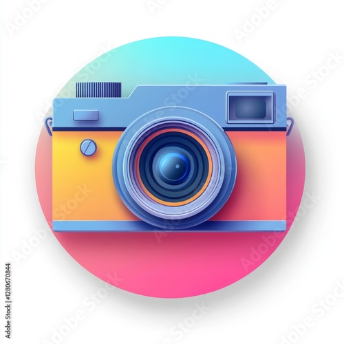 Colorful Retro Camera Icon Design