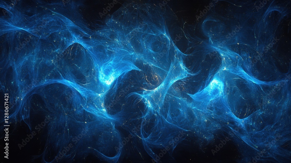 A mesmerizing abstract image showcasing swirling blue light patterns against a dark background. A mesmerizing abstract image showcasing swirling blue light patterns against a dark background.