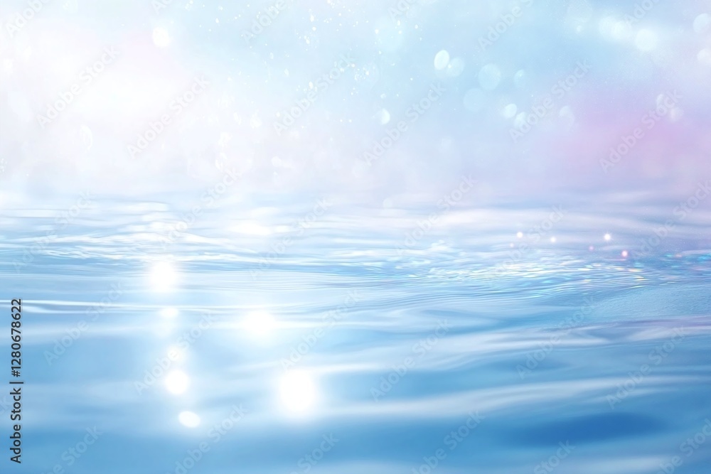 Serene Light Reflections on Gentle Blue Water Surface with Soft Gradient Background for Calmness and Relaxation Serene Light Reflections on Gentle Blue Water Surface with Soft Gradient Background for Calmness and Relaxation
