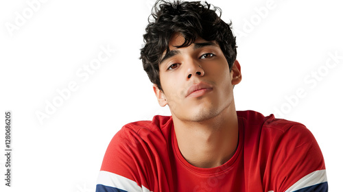 A Young Brazilian Man in Casual Fashion Posed on Transparent Background, PNG