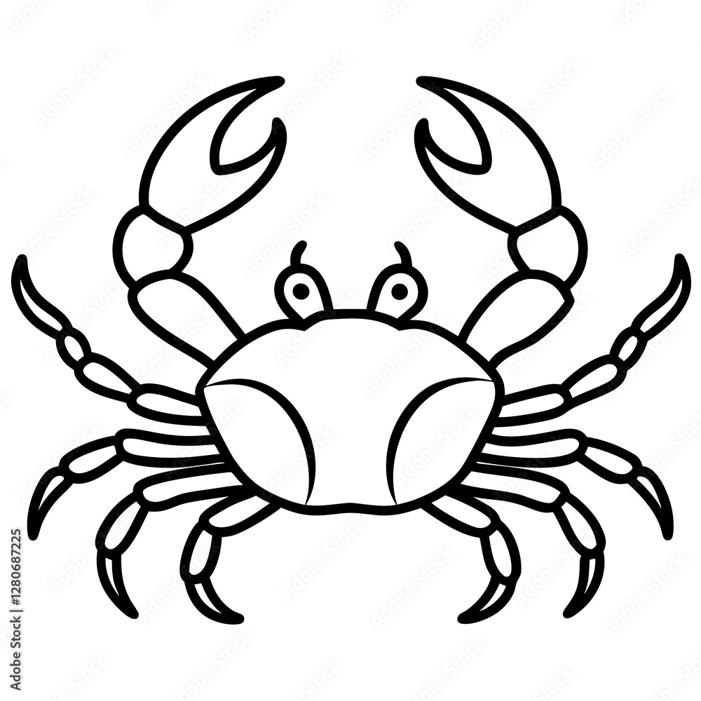Abstract One-Line Crab Vector Art Abstract One-Line Crab Vector Art