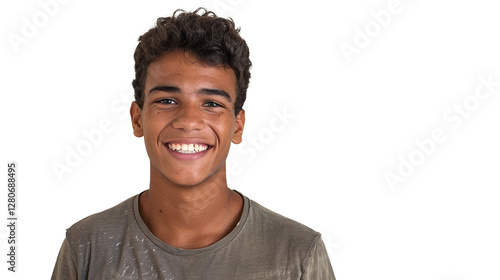 A Young Brazilian Man with a Warm Smile Standing on Transparent Background, PNG