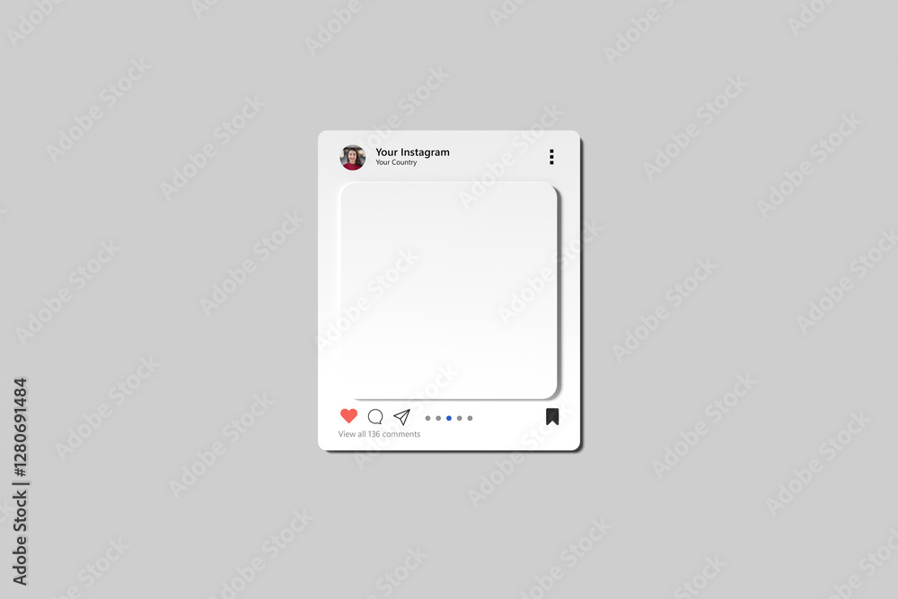 Blank Social Media Posts Carousel Template. 3d rendering. Blank Social Media Posts Carousel Template. 3d rendering.