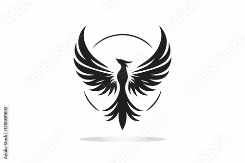 silhouette of Fenix, symbolizes freedom and adventure in black and white