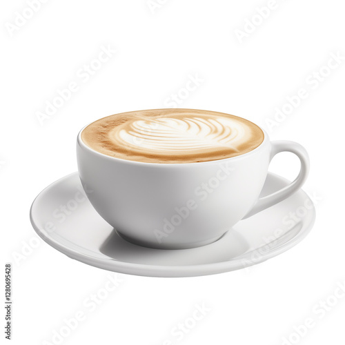 cup of cappuccino on transparent backround