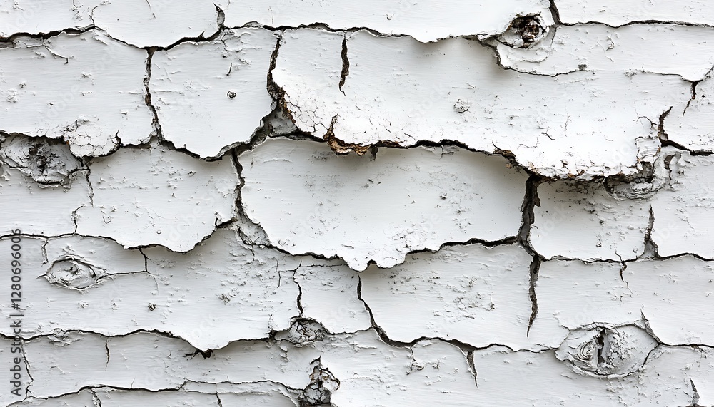 Fototapeta premium Cracked White Paint on Exterior Wood
