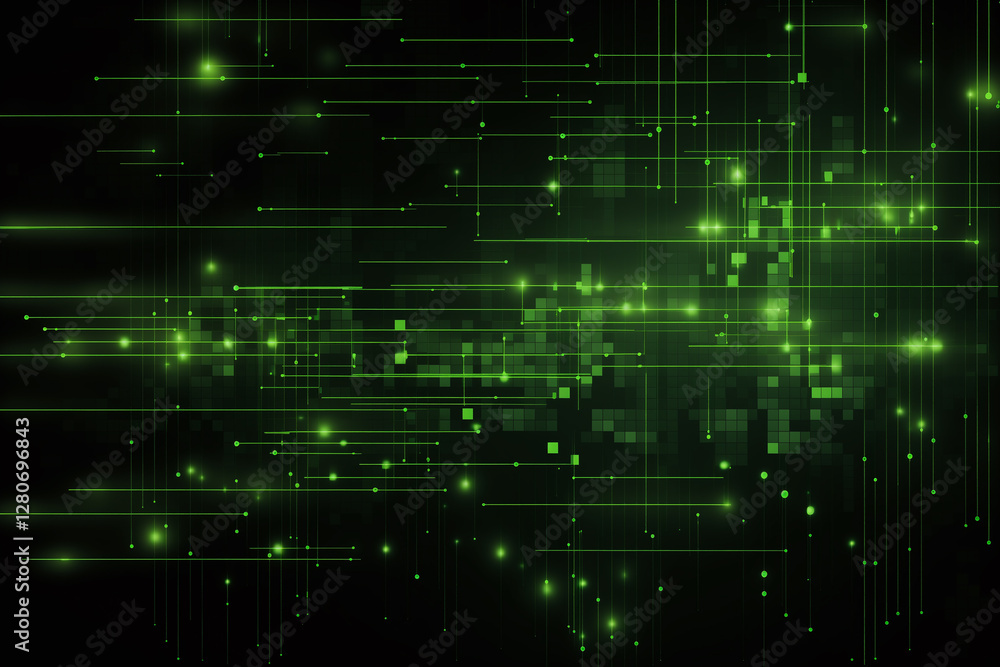 Minimalist digital grid with neon green lines and glowing elements, creating futuristic atmosphere. Perfect for technology and design themes Minimalist digital grid with neon green lines and glowing elements, creating futuristic atmosphere. Perfect for technology and design themes