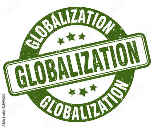 globalization stamp. globalization label. round grunge sign