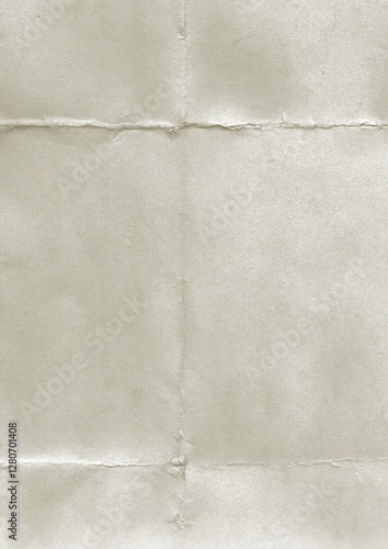 Blank folded gray paper sheet. Empty background crumpled paper texture