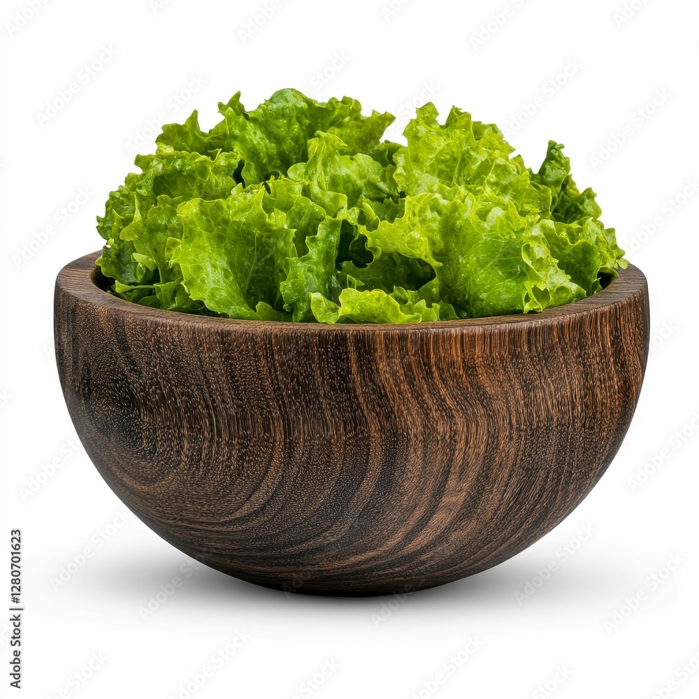 Bowl of Fresh Green Leaf Lettuce Salad on White Background Healthy Food Concept Gourmet Cuisine Bowl of Fresh Green Leaf Lettuce Salad on White Background Healthy Food Concept Gourmet Cuisine