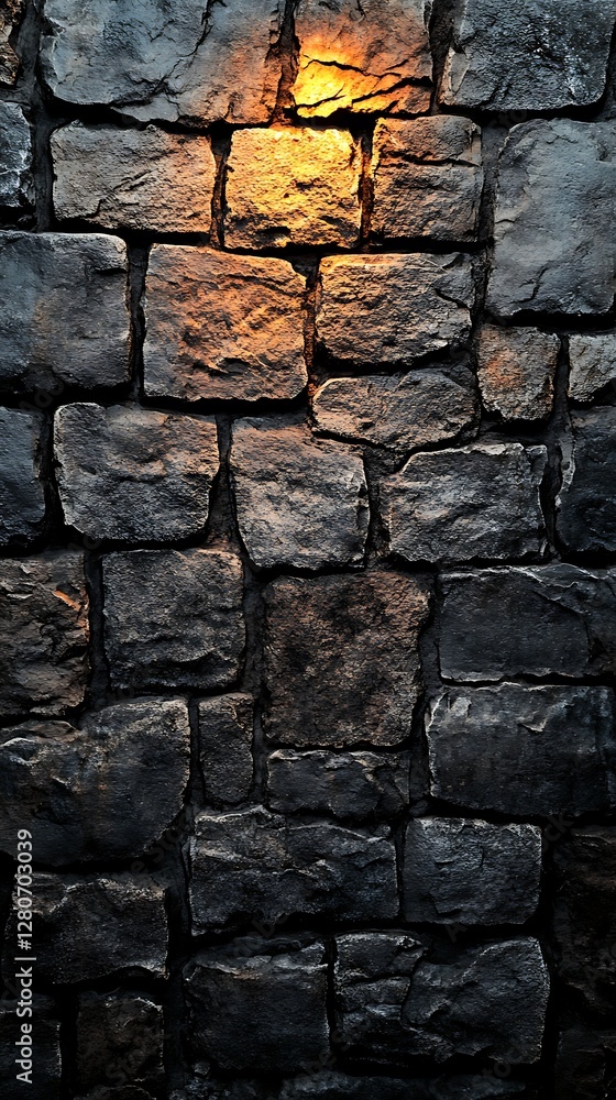 Fototapeta premium Stone wall illuminated by light