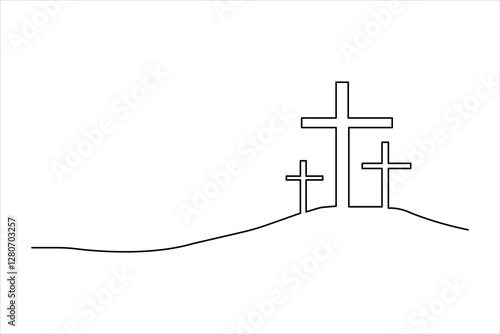 Good Friday continuous one line art drawing of vector illustration