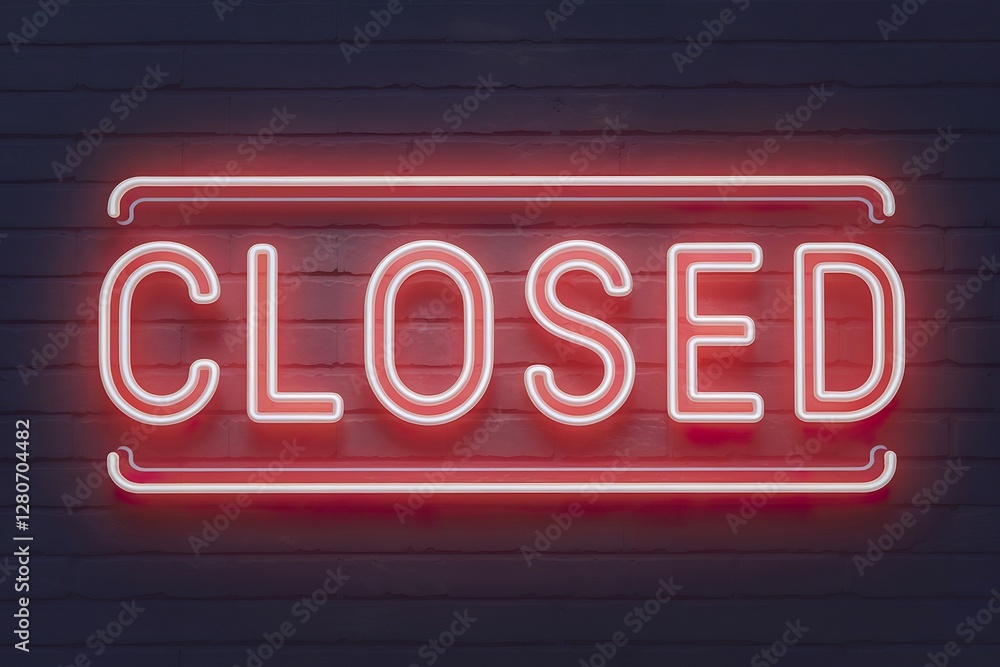 Obraz premium a bright red neon sign CLOSED against a dark background