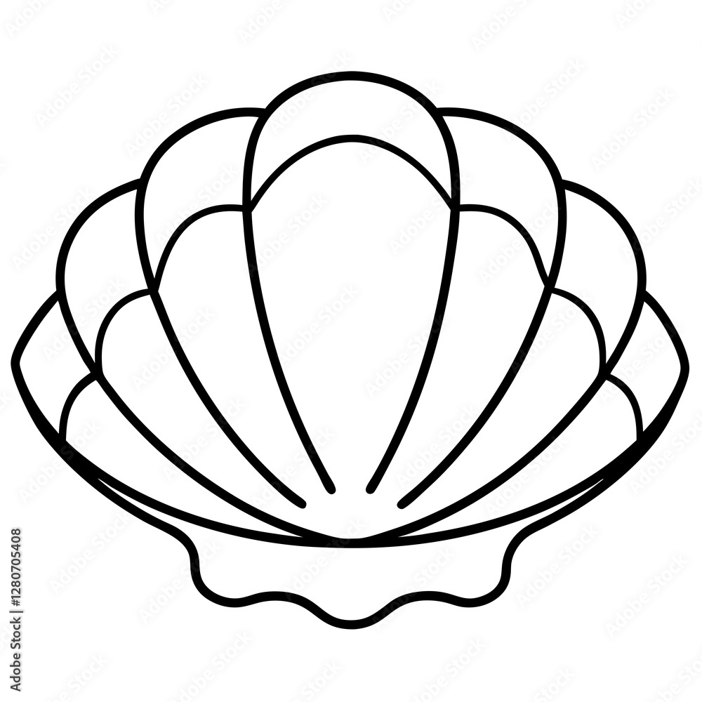 Clean Clam One-Line Art in Vector Clean Clam One-Line Art in Vector