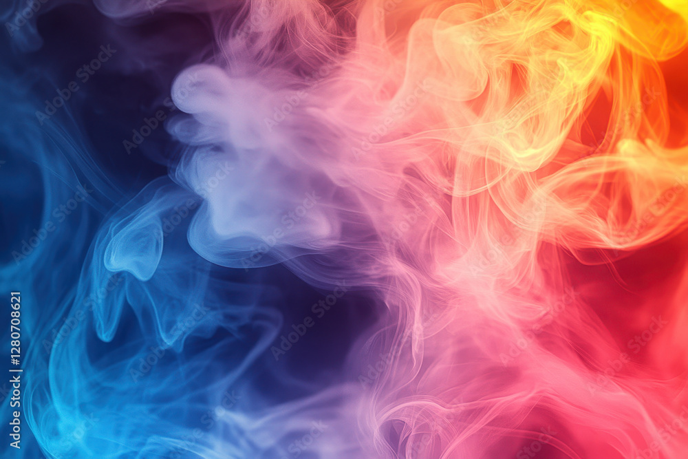 Vibrant swirling clouds of colorful smoke in motion Vibrant swirling clouds of colorful smoke in motion