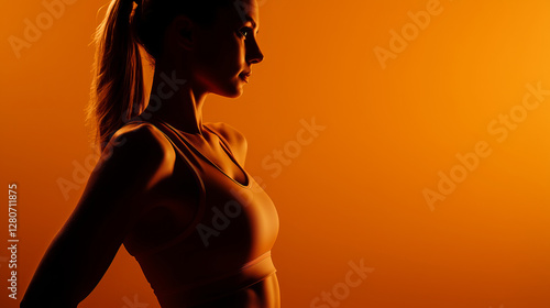 Wallpaper Mural Determined Female Athlete in Profile with Fitness Concept and Healthy Lifestyle Backgrounds Featuring Ample Copy Space Torontodigital.ca