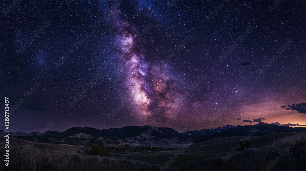 Naklejka premium dark sky reserve photograph, capturing an untouched sky free from light pollution.