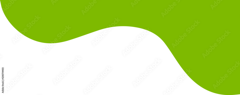 Modern green abstract wavy quarter shape Modern green abstract wavy quarter shape