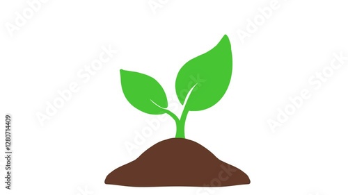 plant icon animated garden tree swaying in the wind simple 4k