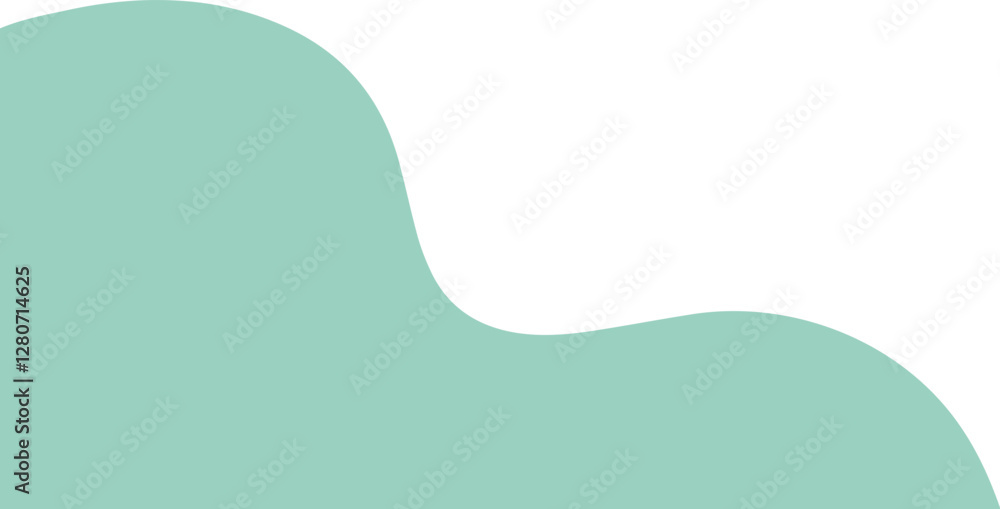 Modern green abstract wavy quarter shape Modern green abstract wavy quarter shape