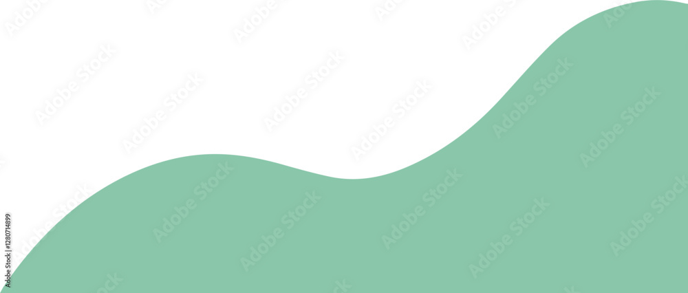 Modern green abstract wavy quarter shape Modern green abstract wavy quarter shape