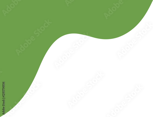 Modern green abstract wavy quarter shape