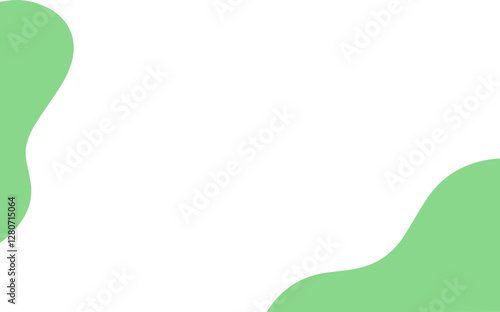 Modern green abstract wavy quarter shape