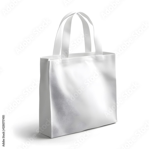 Wallpaper Mural White shopping bag on a white background for retail and packaging concepts in high resolution Torontodigital.ca