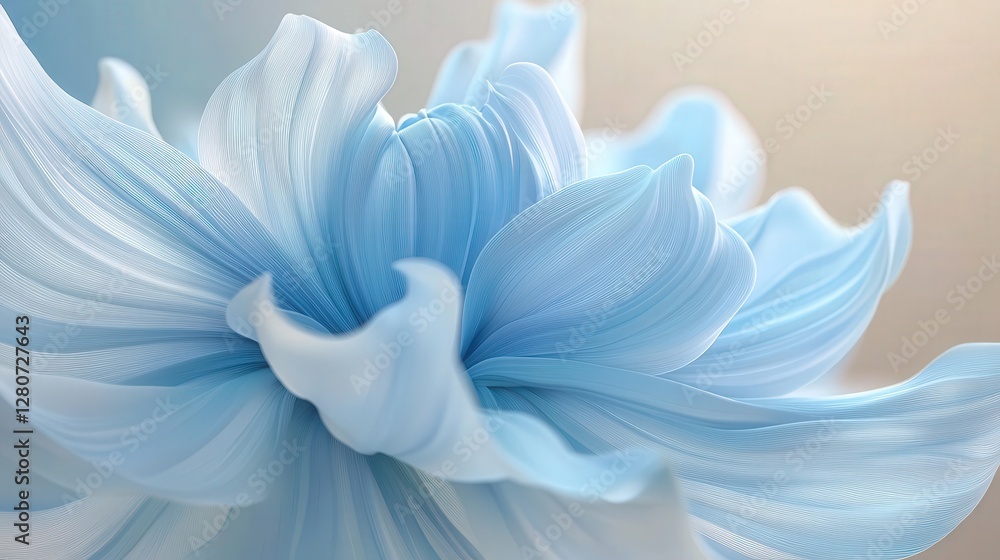 flower with wave-like petals, mimicking the ocean's rhythm. flower with wave-like petals, mimicking the ocean's rhythm.