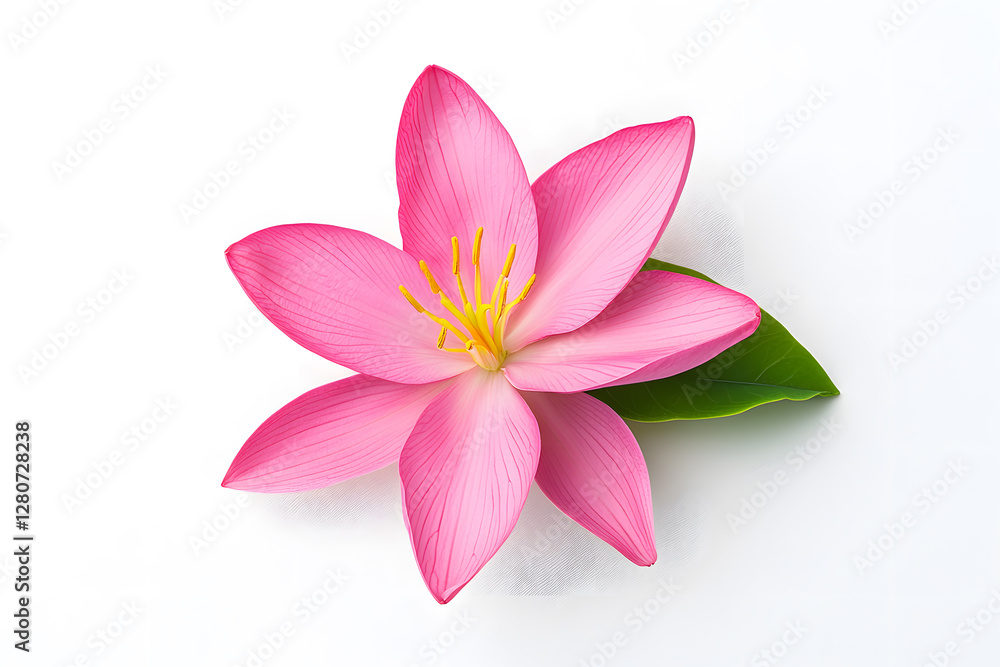 Fototapeta premium Pink Lotus flower blossom isolated on white background. Water lily flower close up