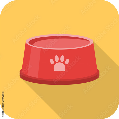 Dog food bowl, pet bowl, pet food bowl. Vector illustration, web banner, poster, vector.