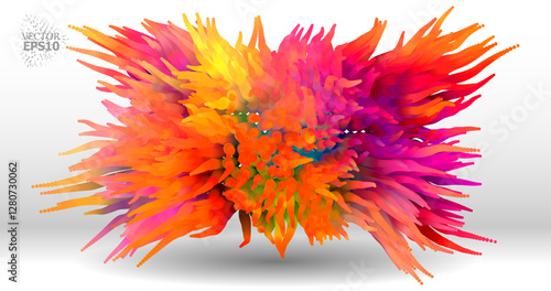 Colorful abstract texture created with Gradient flow and 3D structure imitate the movement of liquid or wind. Vibrant colors, volumetric waves and digital noise create a sense of depth and dynamics. I