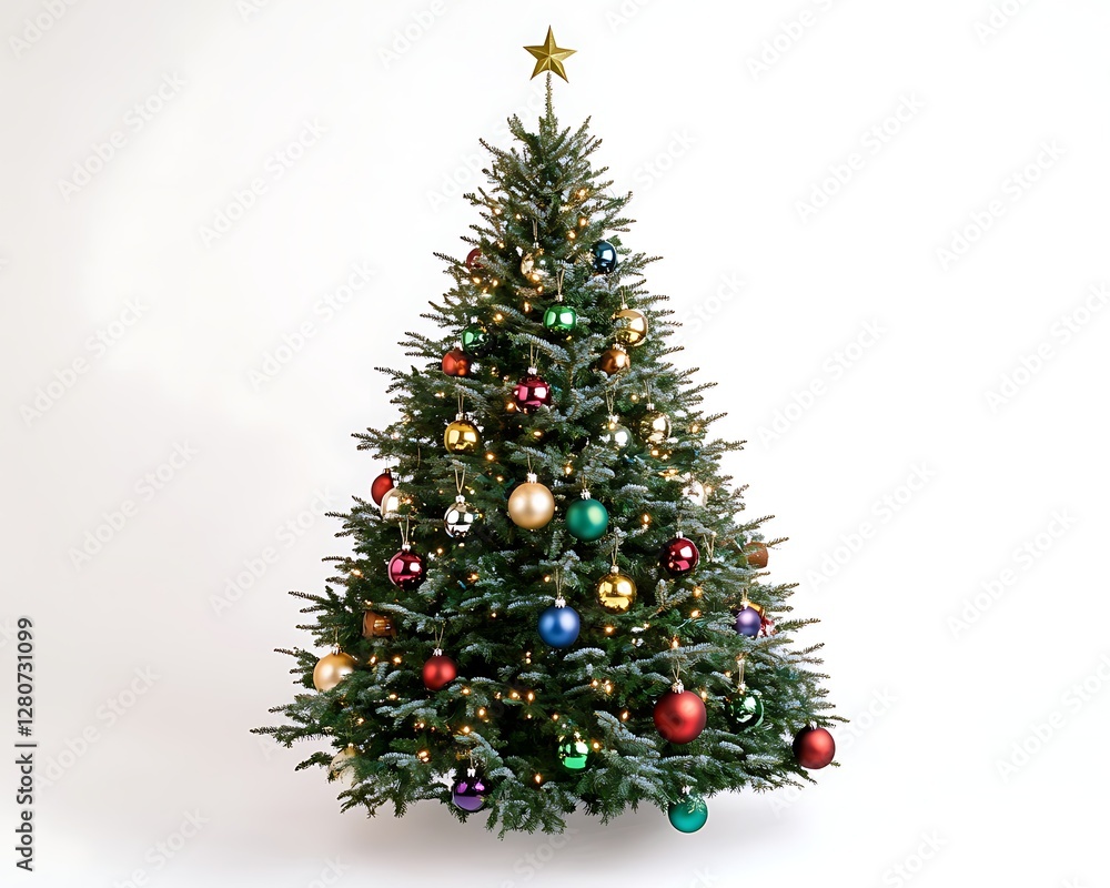 Decorated Christmas tree, studio shot Decorated Christmas tree, studio shot