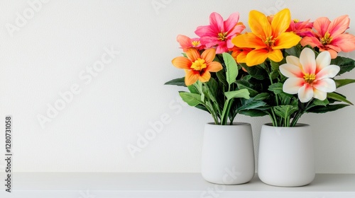 Wallpaper Mural Colorful flower shop window display Concept, Bright and Bold Tropical Flowers in Elegant Pots Displayed in a Stylish Window Setting Torontodigital.ca