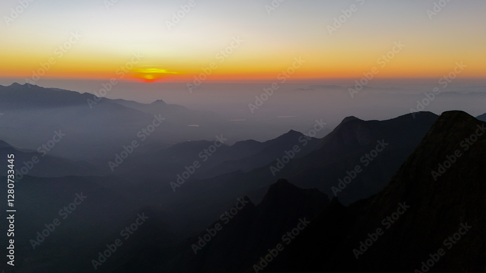 Breathtaking Drone View of Kolukkumalai Sunrise Trek Mountains, Munnar, Kerala Breathtaking Drone View of Kolukkumalai Sunrise Trek Mountains, Munnar, Kerala