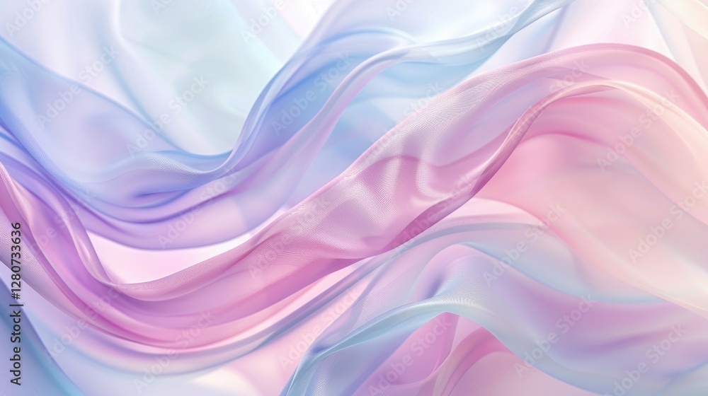 Graceful arcs of pastel shades flowing like ribbons in the air Graceful arcs of pastel shades flowing like ribbons in the air