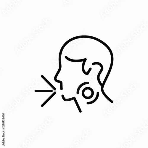 throat pain health care icon vector sign