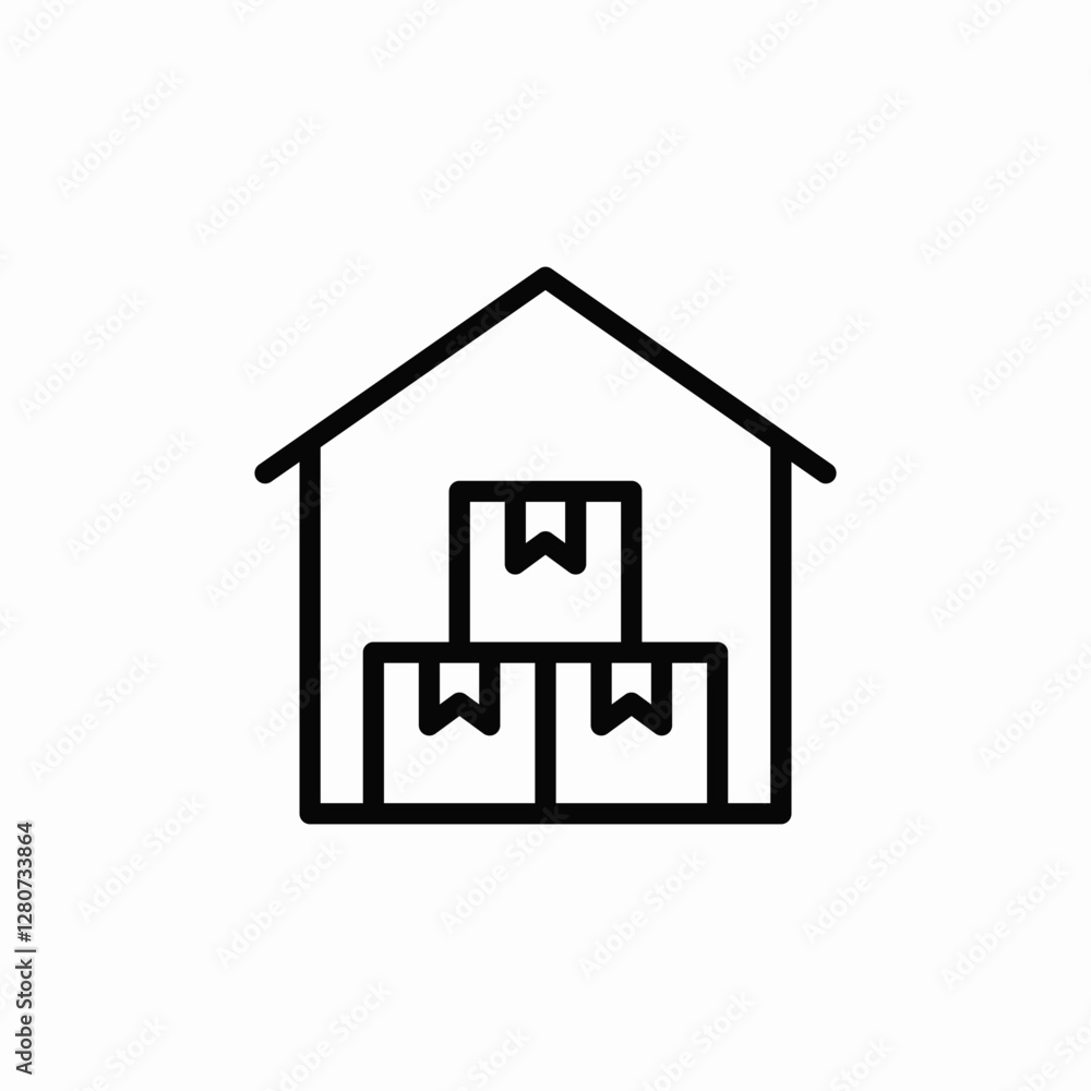 warehouse storage logistics building icon vector sign warehouse storage logistics building icon vector sign