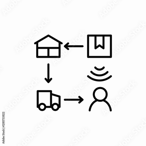 delivery route icon vector sign