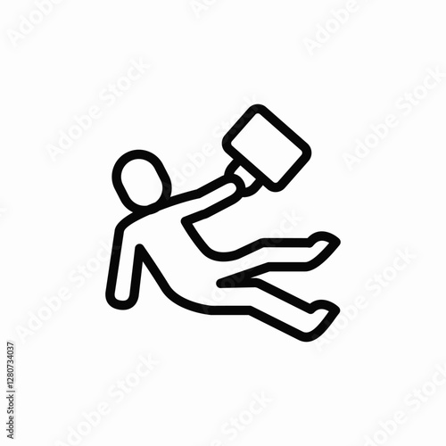 person slip fall accident icon vector sign