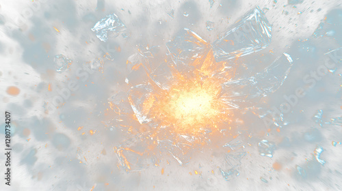 a burst of fire and ice