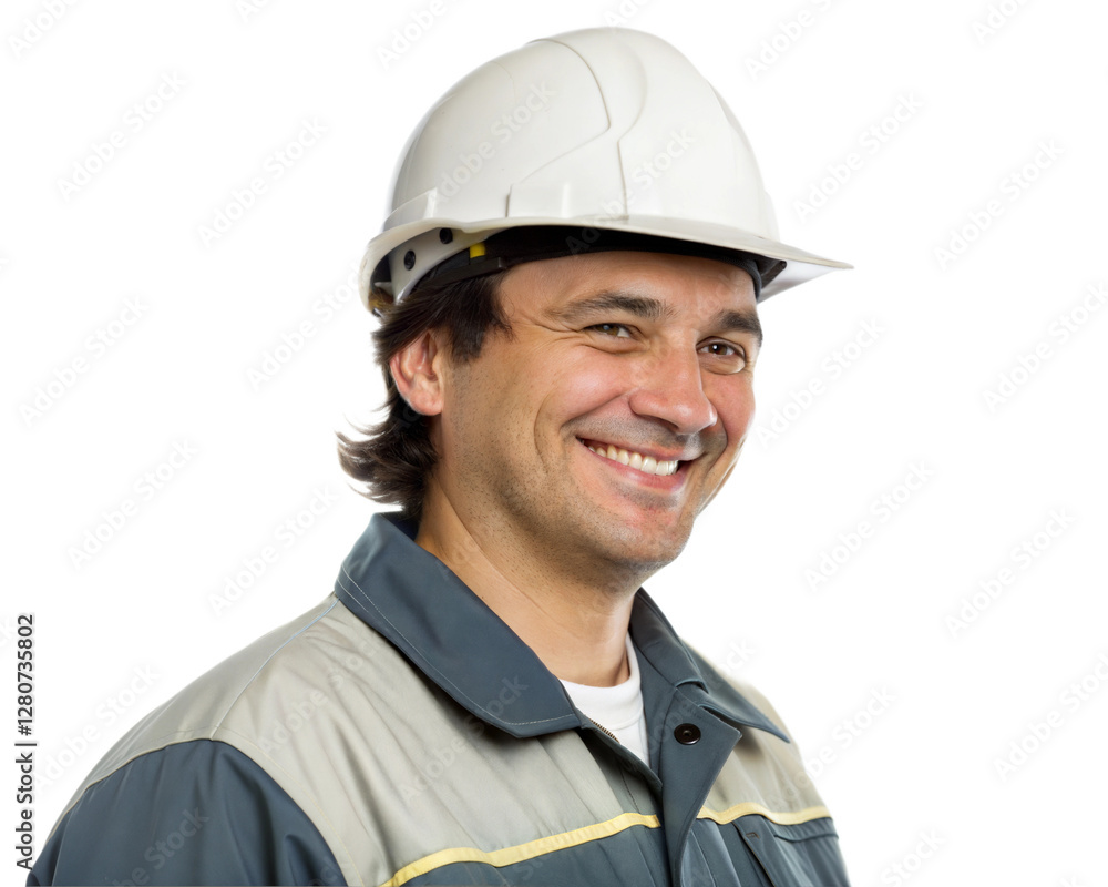 smiling construction worker isolated on transparent background smiling construction worker isolated on transparent background