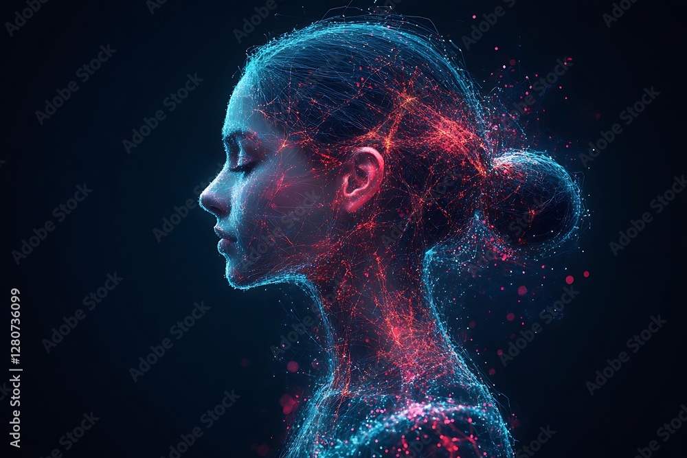 Digital Art Profile Woman, Abstract, Energy, Dark Digital Art Profile Woman, Abstract, Energy, Dark