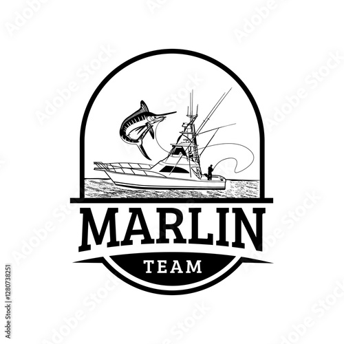 marlin fishing vector logo.eps