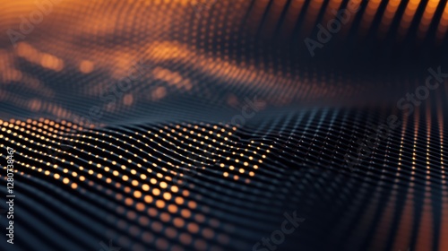 Premium dark metallic grid background featuring glowing orange accent lines and industrial tech elements creating modern professional atmosphere with geometric pattern design
