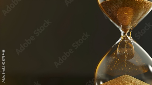 Sand running through the bulbs of an hourglass measuring the passing time in a countdown to a deadline