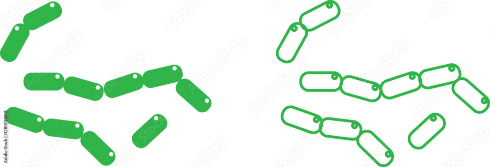 Virus and bacteria icon set. Vector collection isolated poster for healthcare education. Pathogenic bacteria viruses and microbes. Disease-causing Colorful bacterium type microorganism infection.