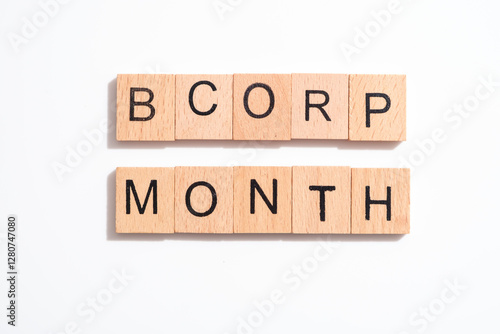 BCorp Month in wooden tiles