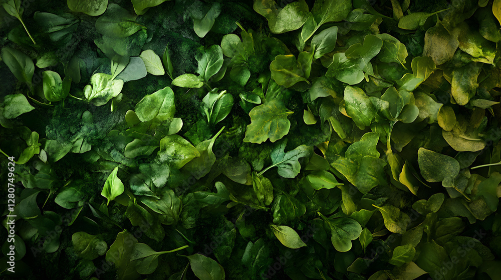 surface of mixed greens like arugula, watercress, and spinach leaves surface of mixed greens like arugula, watercress, and spinach leaves